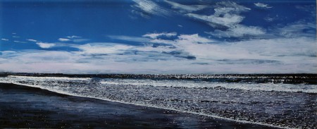 'Clarity' 10x24"acrylic on multiple acrylic panels, © Jess Hurley Scott, contemporary landscape, painting, art, artist, seascape
