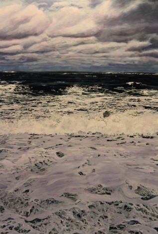 "Rip Tide" © Jess Hurley Scott acrylic on multiple acrylic panels, layered landscapes, layered glass painting, painter